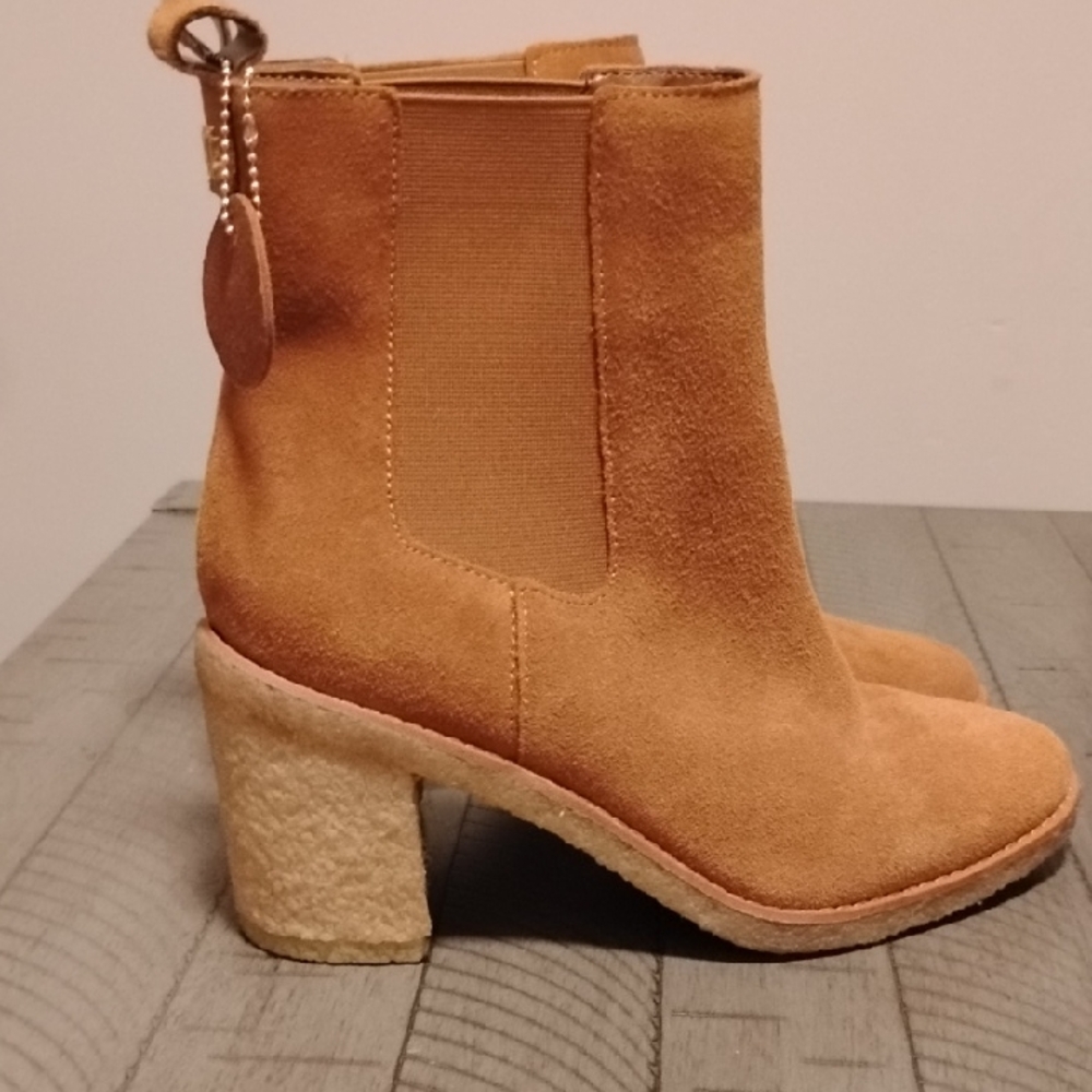Lauren Ralph Lauren Camel Suede Heeled Boots